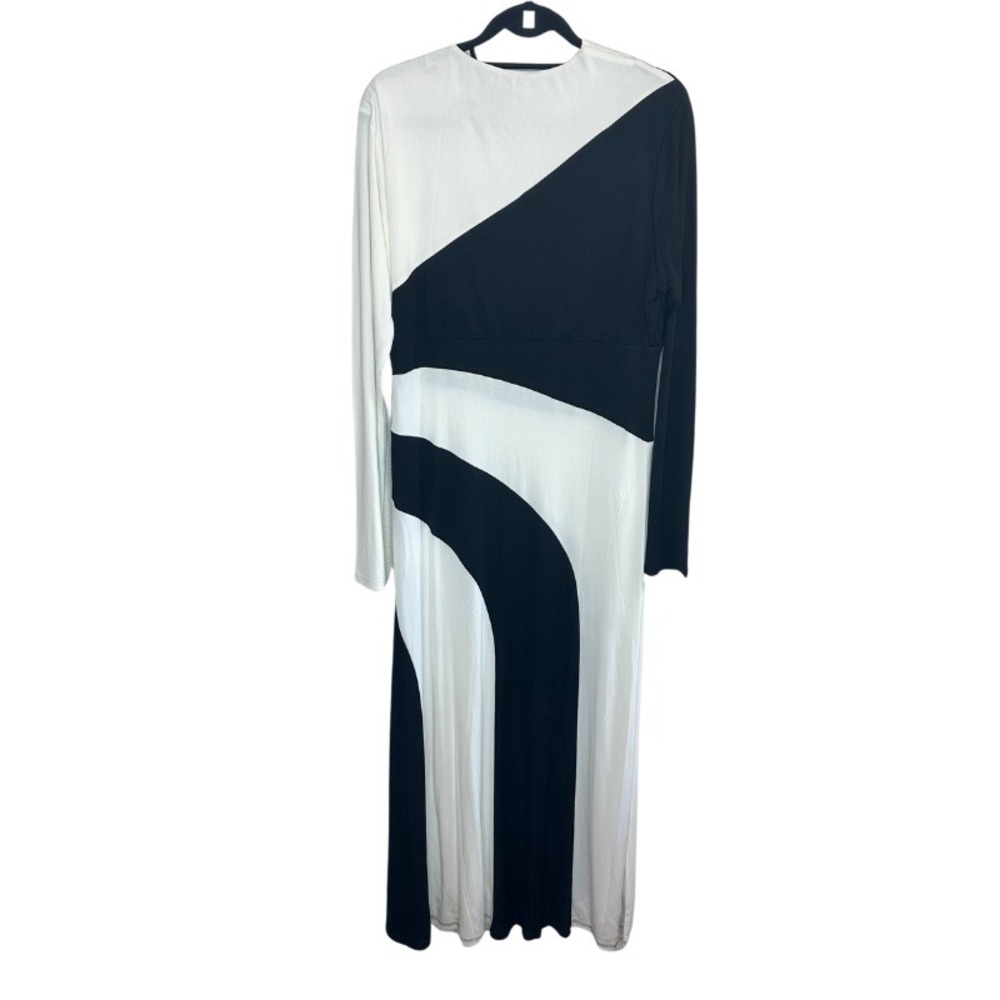 Farm Rio Black and White Cut-Out Long Sleeve Midi Dress XL 325702 NEW - Picture 5 of 8